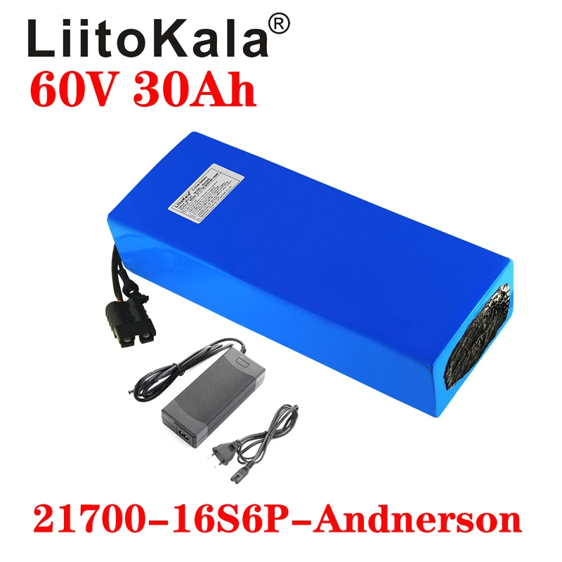 60V 30Ah Electric Scooter Battery - LiitoKala skuter listrik 60V 30ah 16S6P,