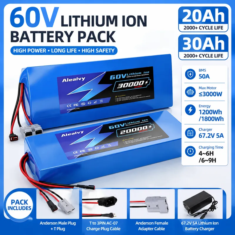 60V 30Ah Electric Scooter Battery - Aleaivy 60V 20AH 30AH 21700 Paket