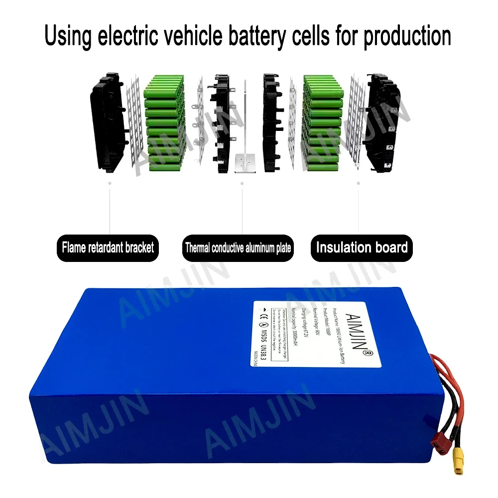 Baterai Lithium 16S8p 1000-300 - 60V 30Ah Electric Scooter Battery ulasan dan harga